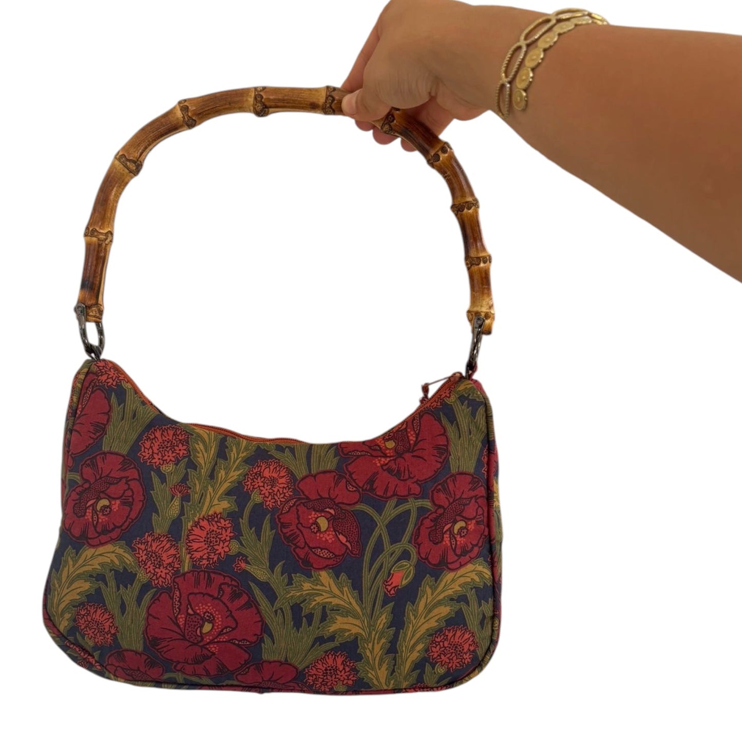 Bolso Media Luna con asa de bambú