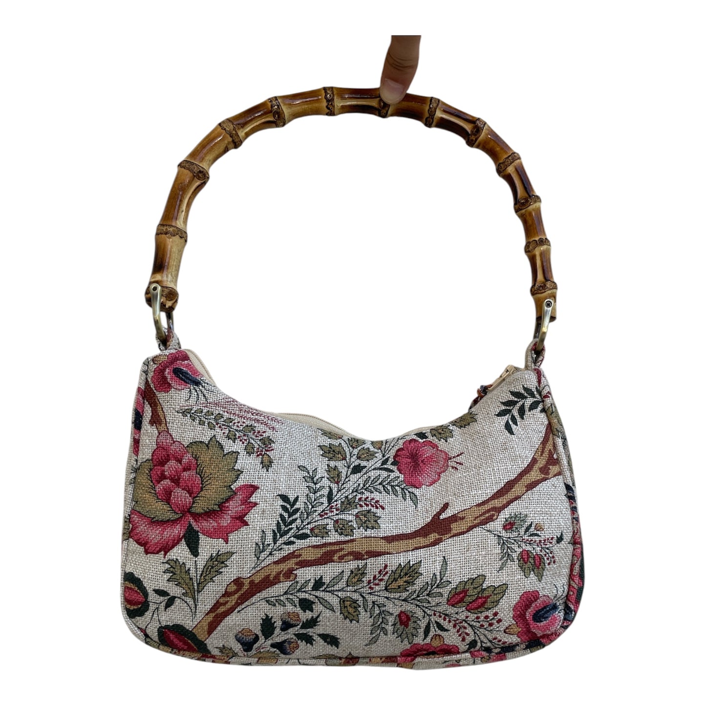 Bolso Media Luna con asa de bambú