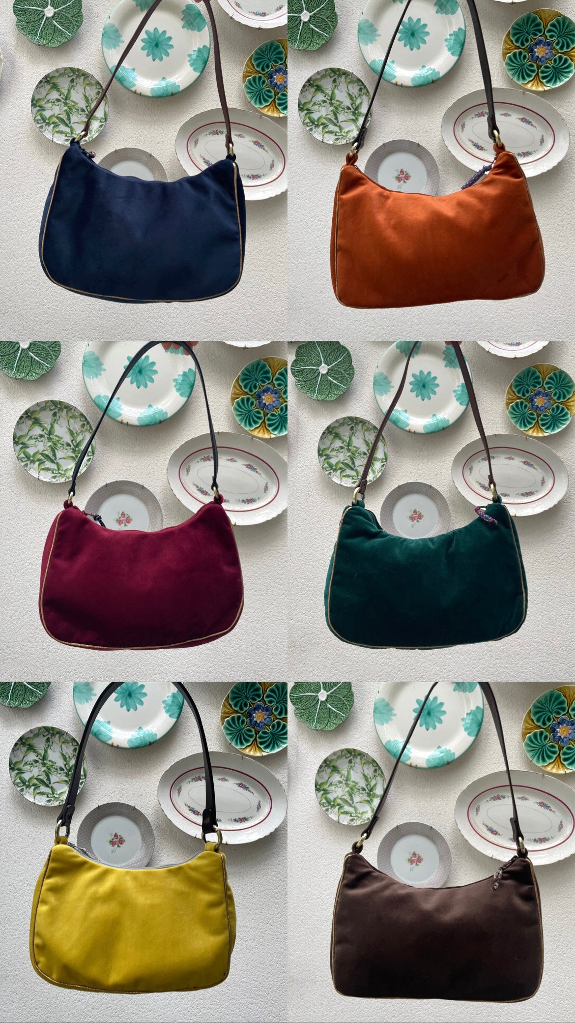 Bolso Media Luna terciopelo