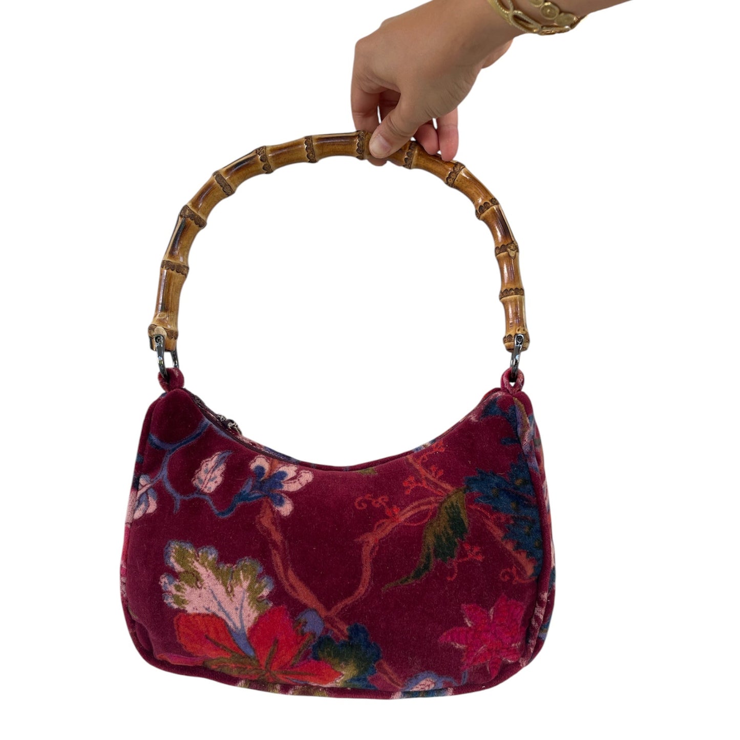 Bolso Media Luna con asa de bambú