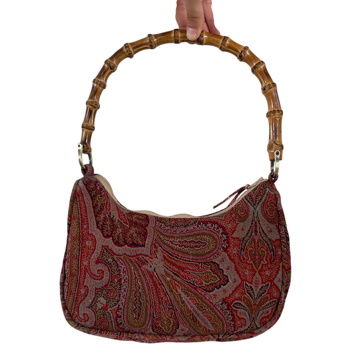 Bolso Media Luna con asa de bambú