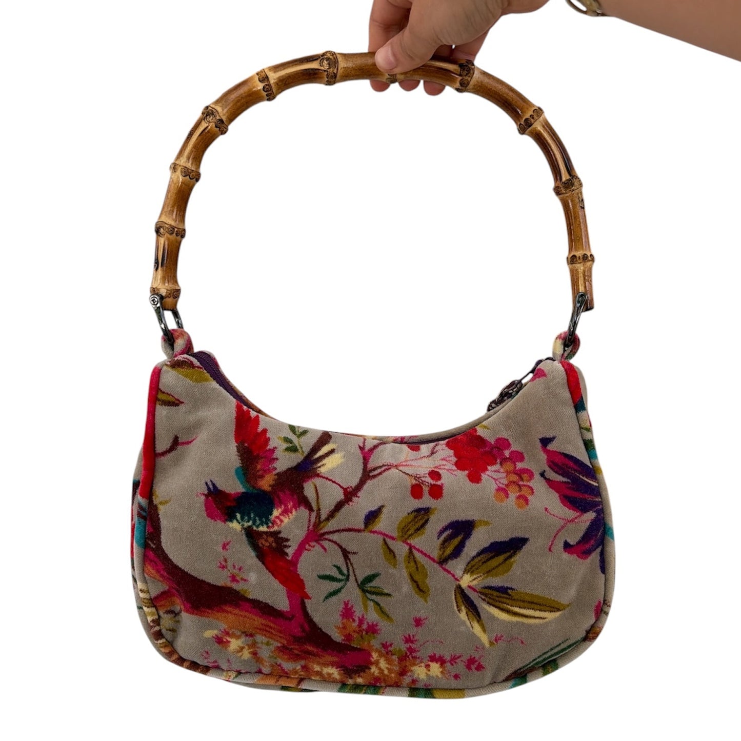 Bolso Media Luna con asa de bambú