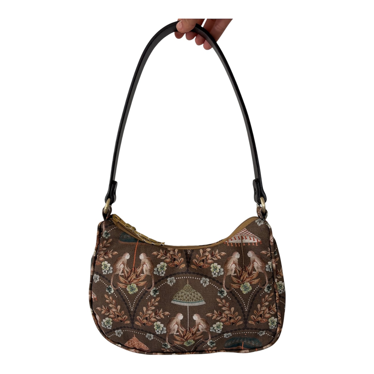 Bolso Media Luna con asa de cuero